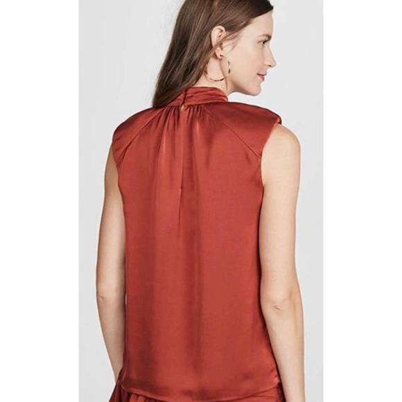 NEW RAMEY BROOK Avia Structured Shoulder Clay Sleeveless Top Lg - Picture 3 of 11